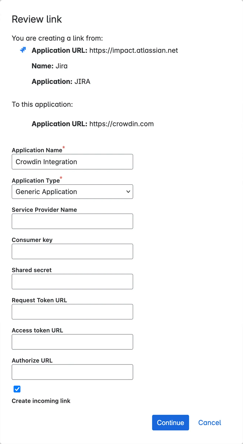 Create a link