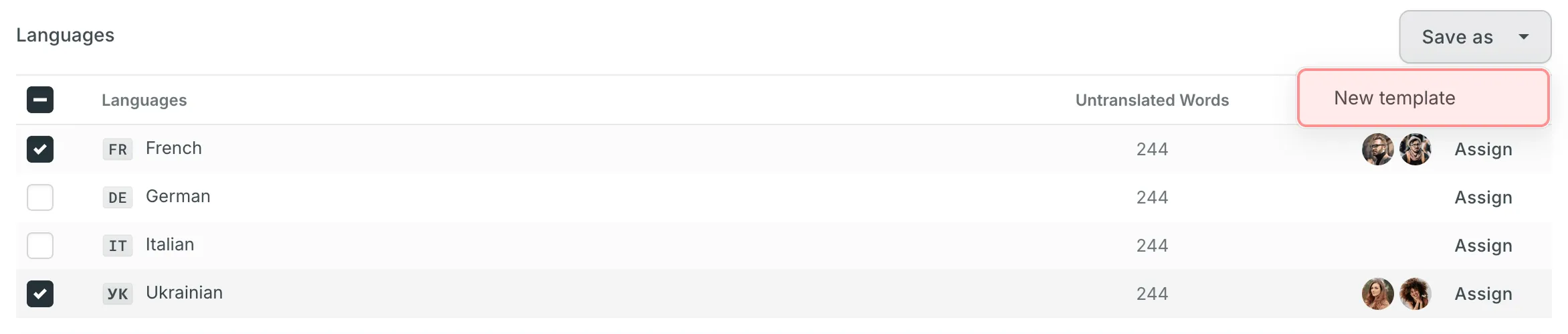 Saving a Task Template